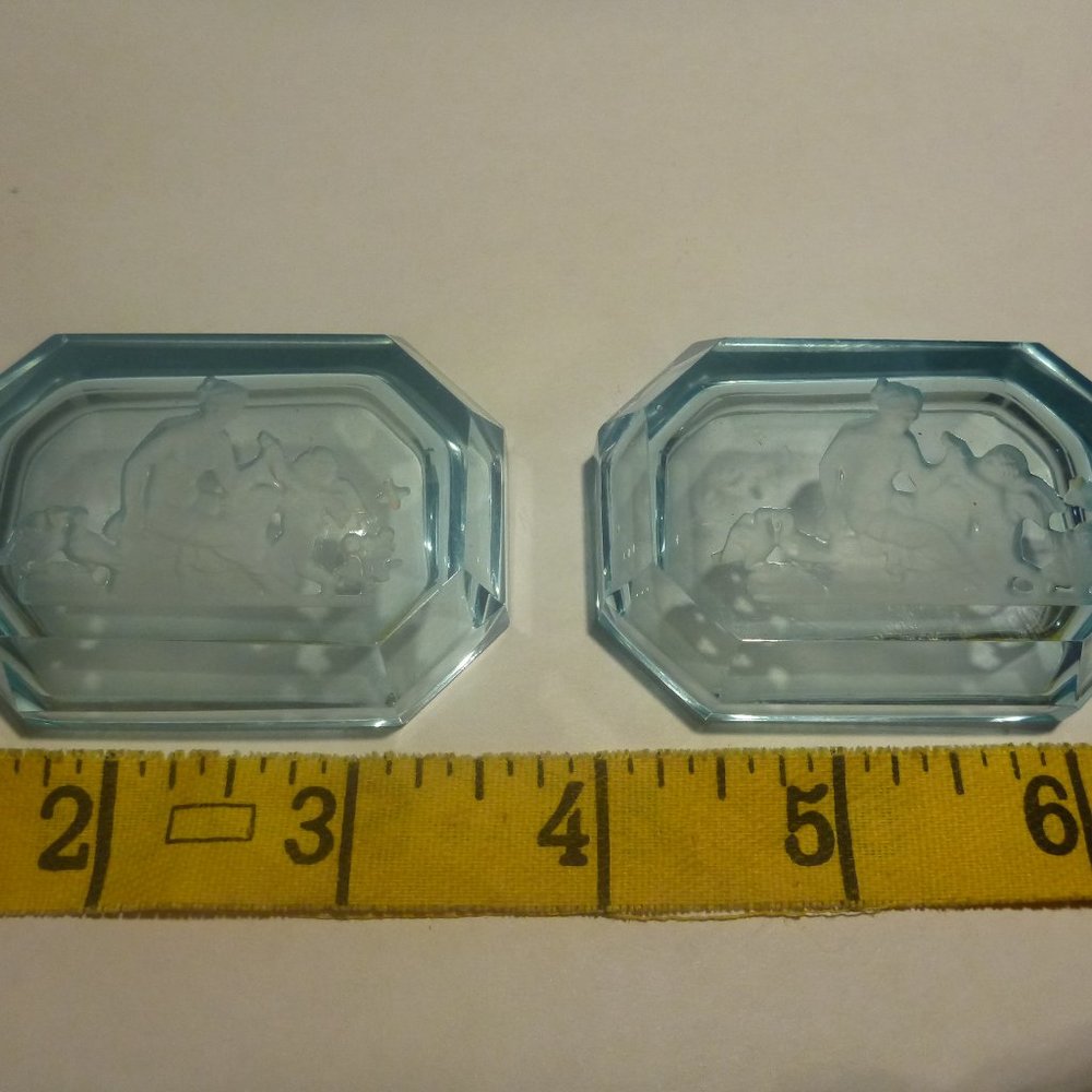 Vintage 1930s Heinrich Hoffmann Czech Art Deco Magnesium Glass Intagli( Two) - Picture 3 of 7